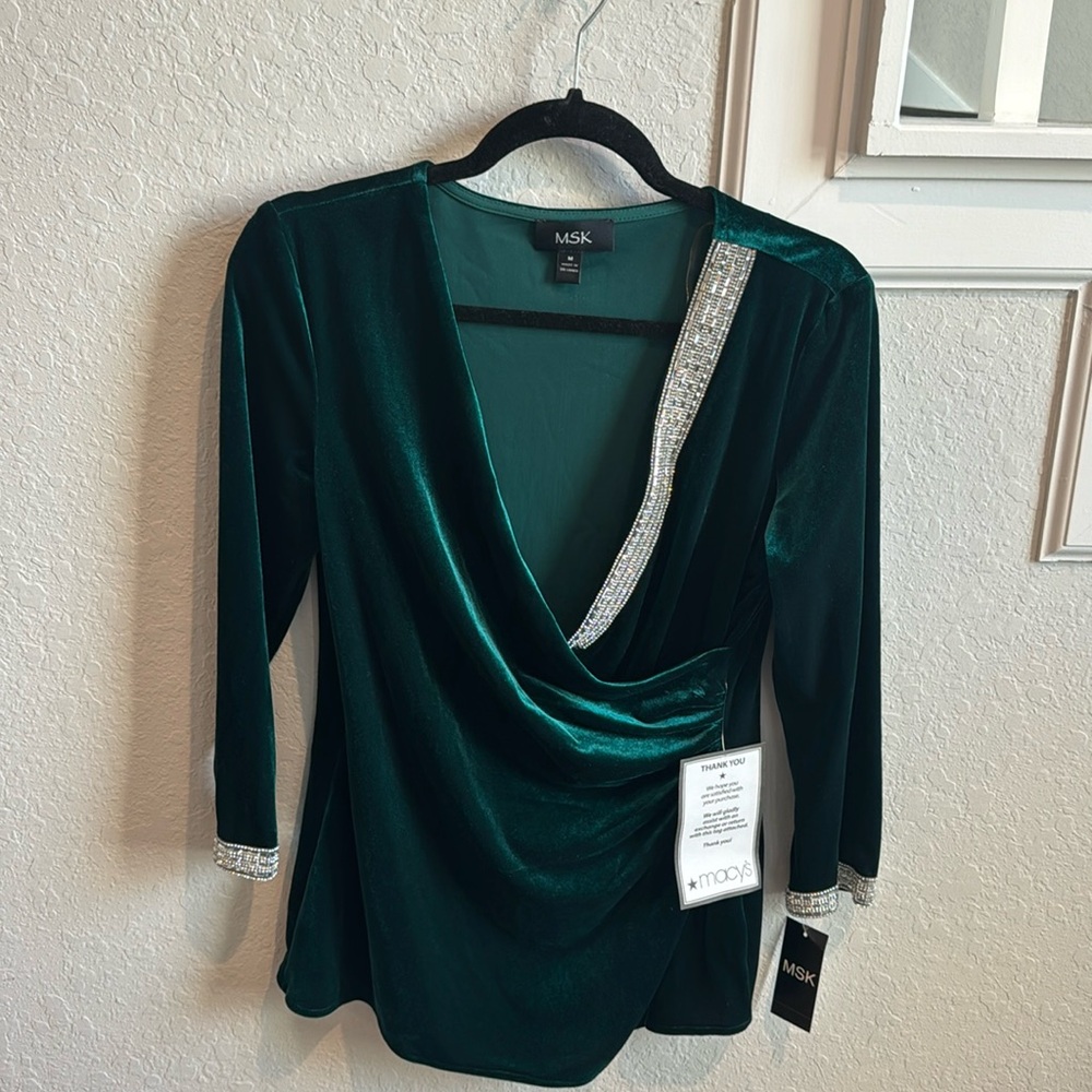 Velvet long sleeve top.